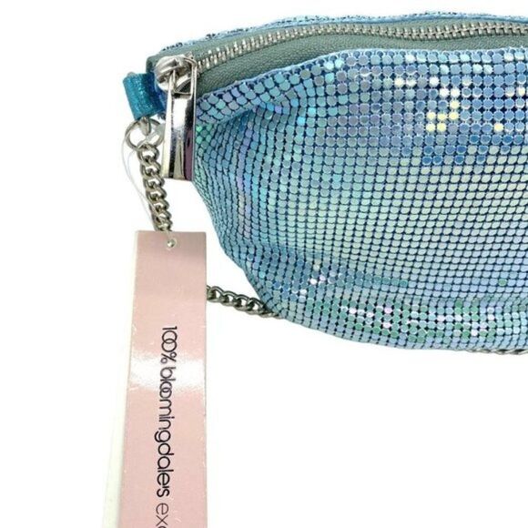 Aqua Mesh Baguette Shoulder Bag Blue Green Mermaid Purse Clutch